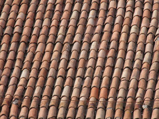 Red roof tiles background