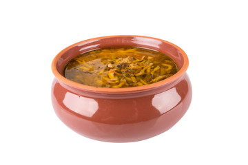 mushroom soup in a bowl