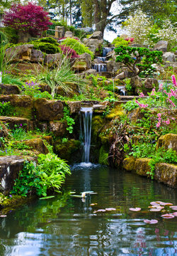 Fototapeta garden waterfall