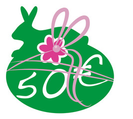 50 € Gutschein,Geschenk,Osterhase,Blume,Vektor