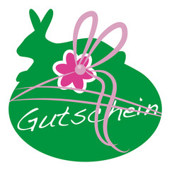 Gutschein,Geschenk,Osterhase,Osterei,Blume,Schleife