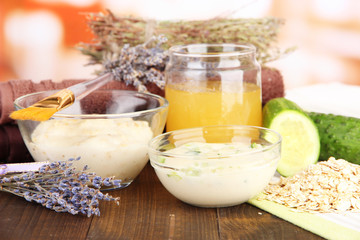 Homemade facial masks with natural ingredients,