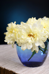 Beautiful chrysanthemum flowers in vase