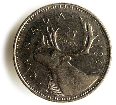 Quarter ( Canadian Coin ) Vingt-cinq Cents ( Pièce Canadienne )