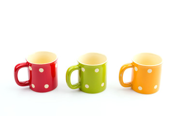 Color mug isolated white background