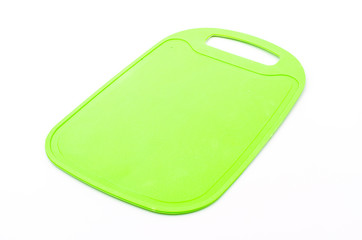 Plastic cutting board isolated white background