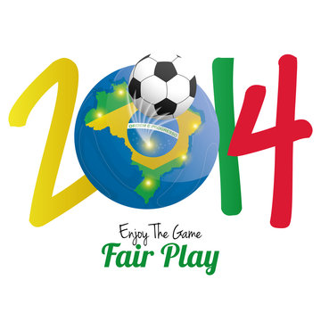 Soccer Illustration For Brazil 2014 Editable