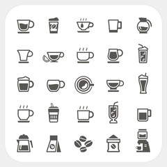 Coffee cup and Tea cup icons set