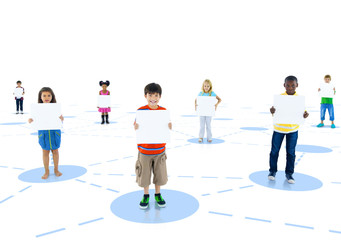Fototapeta premium Group of Children Holding Board