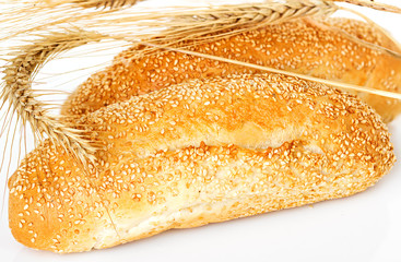 bun, bread with spikelets