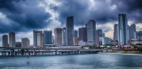 Miami city skyline panorama with urban skyscrapers © jovannig