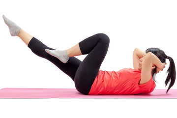 Woman doing abdominal exercises
