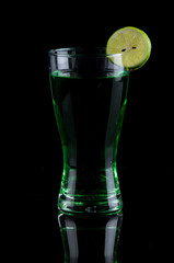 lemon drink on a dark background