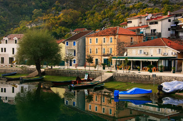 Fototapeta na wymiar Crnojevica village on the river, Montenegro