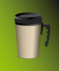 steel thermos mug with handle for hot drinks