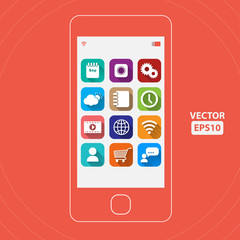Simple flat icon smartphone