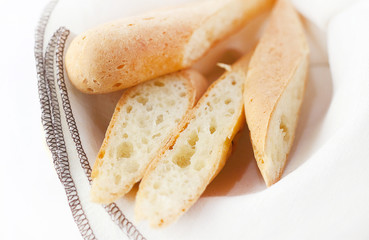 crisp white bread on a white background