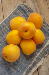 fresh apricot on old wooden table