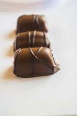Tasty chocolate bonbon isolated on a white background