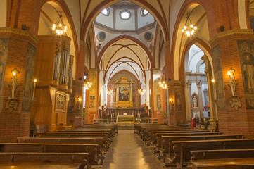 Naklejka premium Bolopgna - Main nave of church San Giovanni in Monte.