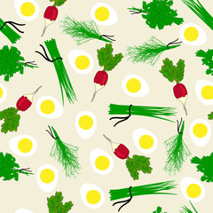 Seamless vegetables garden radish illustration