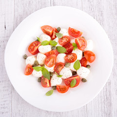 tomato, mozzarella and basil