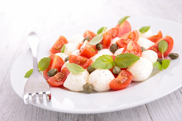 tomato, mozzarella and basil