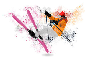 Freestyle Skiing.Mountain skiing.Extreme Skiing.Winter Sport