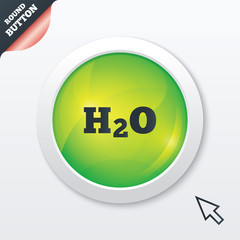H2O Water formula sign icon. Chemistry symbol.