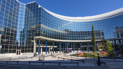 MADRID, SPAIN OCT 15: Modern building with glass architecture on