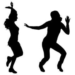 Vector silhouette of people.