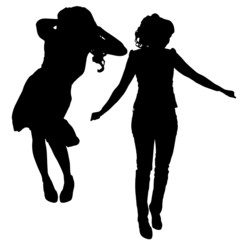 Vector silhouette of people.
