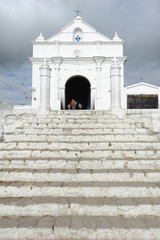 Indians in front of church of  El Calvario at Chichicastenango