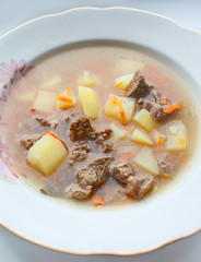 Soup in dish