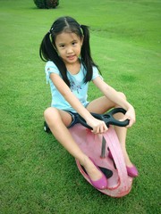 Little girl ready to ride
