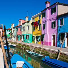 Fototapeta na wymiar main canal in Burano Venice Italy