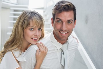 Close-up of a smiling young couple