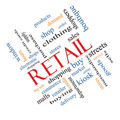 Retail Word Cloud Concept Angled