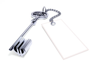 Key to wealth. 3d illustration with clipping path.