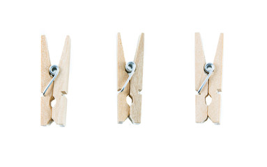 Wooden clothespin isolate