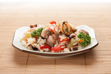 Rice with Seafood and vegetables