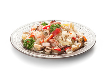 Rice with Seafood and vegetables