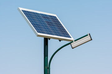 Modern Public Light Post Powered By Solar Energy