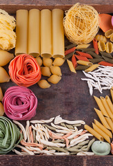 Collection of different types of Italian pasta