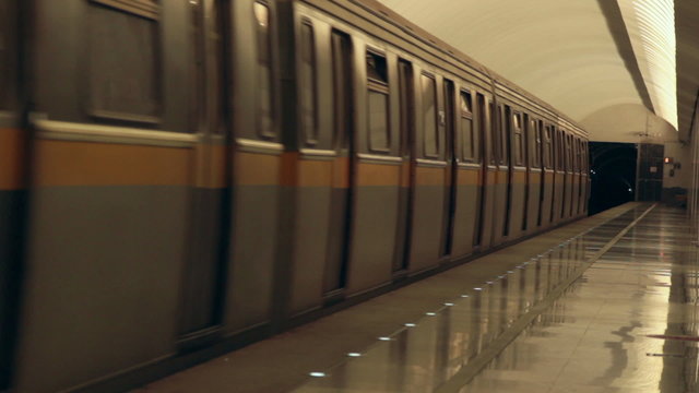 train departure from subway station