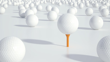 Group of golf balls