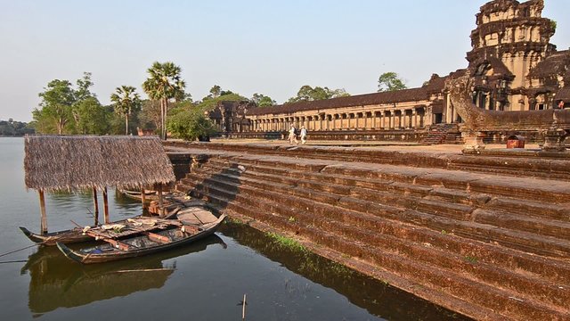 cambodia, mekong river and angkor wat temple