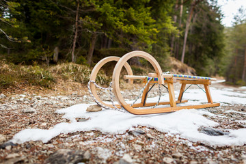 Lack of snow - global warming concept