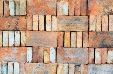 Bricks stacked in piles