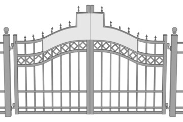 cartoon illustration of old fence